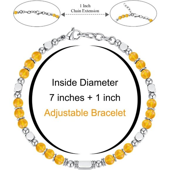 Orange Boho Beaded Bracelets for Women Trendy Jewelry Gifts for Lover, Mom - Picture 3 of 7